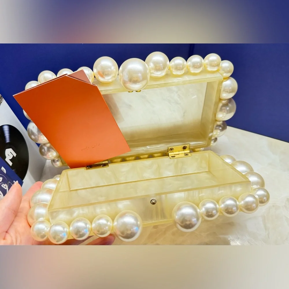 Cult Gaia Eos Pearl Box Clutch - Picture 14 of 16